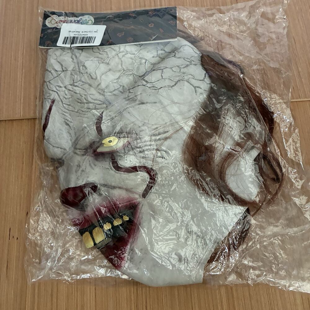 Carnivalife Penny Wise Halloween Clown Mask With Hair For Adults Brand New - Picture 8 of 8